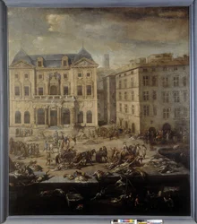 Näkymä kaupungintalolle (Marseille) vuoden 1720 ruton aikana