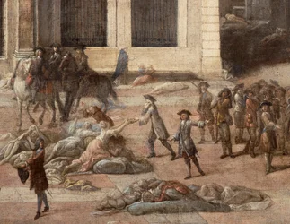 Näkymä kaupungintalolle (Marseille) vuoden 1720 ruton aikana