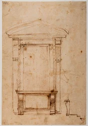 Medici-palatsin polvistuva ikkuna, n. 1517 (piirustus).