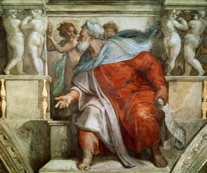 Profeetat ja sibylit: Hesekiel Sikstuksen kappelin katto Vatikaanissa, 1508-1512.