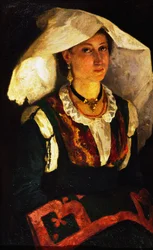 Dona amb vestit de Sardenya, ca 1875, de Michele Cammarano (1835-1920), oli sobre tela.