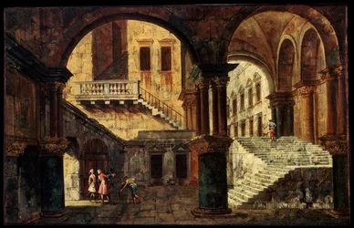 Sisäpiha portaikkoineen, 1730-luku