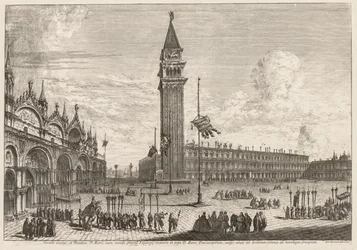 Näkymät Venetsiaan: Piazza ja Piazzetta, 1741.