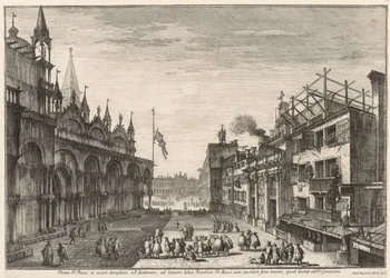 Näkymät Venetsiaan: Piazzetta S. Basso, 1741.
