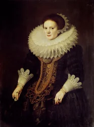 Hollantilaisen naisen muotokuva Michiel Van Miereveldin (1567-1641) maalaus