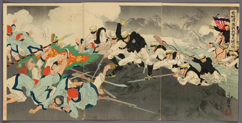 Joukkojemme suuri voitto Ansong Fordin ankarassa taistelussa (Anjo no watashi waga gun taisho no zu)