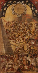 Meksikon valloitus, paneeli XVI, n. 1696-1715 (maali puulle)