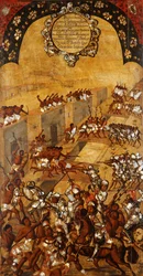 Meksikon valloitus, paneeli XX, n. 1696-1715 (maali puulle)