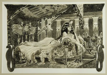 Kleopatra sängyssä, 1899