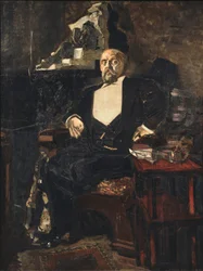 Ensimmäisen venäläisen yksityisoopperan perustajan Savva Mamontovin muotokuva 1841-1918, 1897