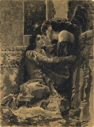 Tamara ja demoni. Kuvitus Mihail Lermontovin runoon "Demoni", 1890-1891