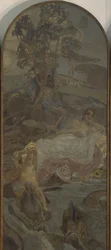 Venus, Amor ja Paris Triptyykki Pariisin tuomio, keskiosa, 1893