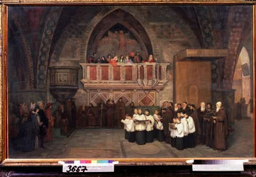""Vesperit Pyhän Franciscus Assisilaisen kirkossa, Italia"" Mihail Petrovitš Botkinin (1839-1914) maalaus 1871 Valtion Tretjakovin galleria, Moskova
