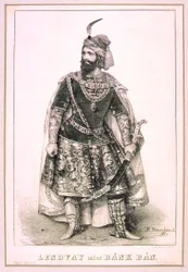 Márton Lendvay roolissa Bánk Bán (Miklós Barabás, 1845)