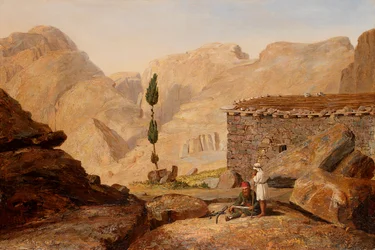 Siinain vuoren huippu ja Elian kappeli, vuoden 1844 jälkeen.