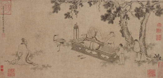 Laozi toimittaa Daodejingiä (muste paperille)