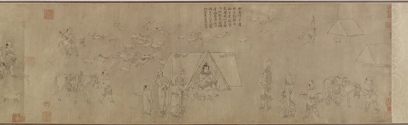 Cai Wenjin vankeus, 1300-1400-luku (muste paperille)