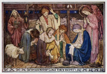 Laulu jouluaattoon. Tuntematon (väri litho)