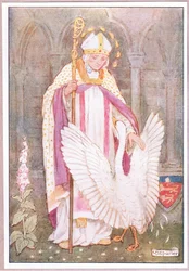 St Hugh ja valkoinen joutsen litografia