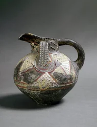 Minoen-taide: keraaminen maljakko Barbotine-tyyliin. Agia Triadasta (Hagia Triada). Noin 1500 eaa. Himmeä. 15,5 cm Heraklion, arkeologinen museo
