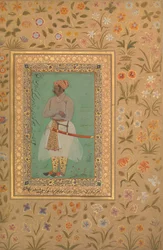 Muotokuva Maharaja Bhim Kanwarista, Folio Shah Jahan -albumista, toissijainen: n. 1615-29