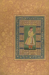 Muotokuva Zamana Baigista, Mehbat Khanista, Folion Shah Jahan -albumista, rekto: Ka. 1610. Tekijät: Mir 