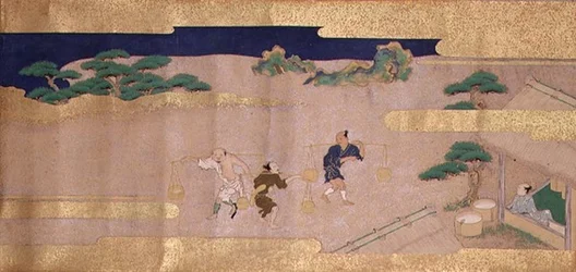 Tales of Bunsho (muste, väri ja kulta paperille)