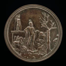 Daavid voitti Goljatin, 1507 tai ennen.