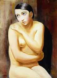 Alaston nainen istuu; Femme Nue Assise