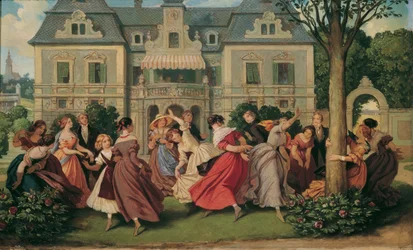 Leikki, noin 1860 (öljy paneelille)