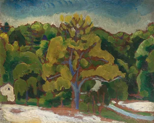 Maisema, noin 1912 (öljy sommitelmalevylle)
