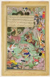 Akbarin tiikerinmetsästys Nawarin lähellä, Gwaliorissa vuonna 1561.