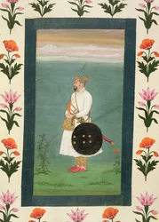 Upseerin seisova hahmo, Small Clive -albumista n. 1635-40 (läpinäkymätön wc paperilla)