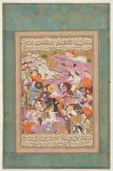 "Shah Ismaʿil Defeating Amir Husayn and Murad Beg", Bijan