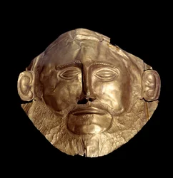 Mykeneläinen kultainen kuolinnaamio (Mykenestä), joka tunnetaan nimellä "Agamemnonin naamio"