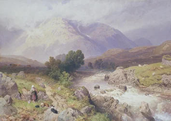 Highland Scene lähellä Dalmallya, Argyll (wc kankaalle)