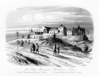 Pieni vuori lähellä Meliapuria, Intia, vuonna 1840.