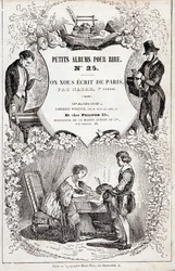 Frontispice of "Pikkualbumit nauruille numero 25. He kirjoittivat meille Pariisista. Toinen osa”, 1850 (kaiverrus)