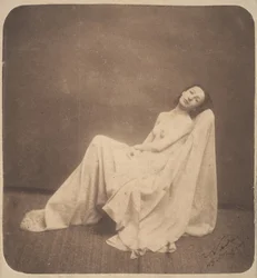 [Istuva malli, osittain draped], 1856-59.
