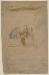 Nainen palvelijoineen, n. 1775-80.