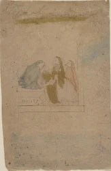 Nainen palvelijoineen, n. 1775-80.