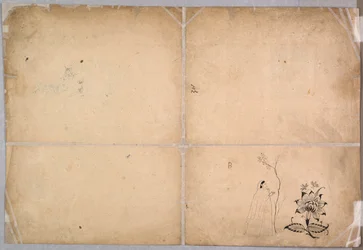 Kaksi norsua taistelevat pihalla ennen Muhammad Shahia, n. 1730-40.
