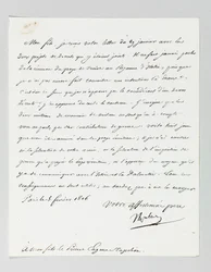 Napoleonin allekirjoittama kirje hänen poikapuolelleen, prinssi Eugène de Beauharnais