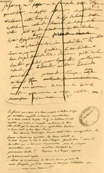 Karkea luonnos tekstistä sisällytettäväksi Le Moniteur Universel -julkaisuun, 16. huhtikuuta 1801, 1921.