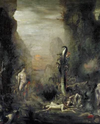 Herkules ja Lernaen hydra, Gustave Moreaun mukaan, noin 1876.