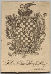 Kirjakilpi: Vaakuna John Chandler Jun.r:n kanssa, Esq. kaiverrettu