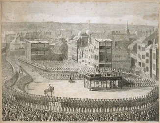 "Kinallisherrojen teloitus vuonna 1745", Tower Hill, Lontoo, 1700-luku