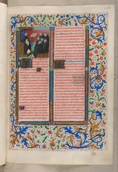 MS 18851, f.203r Dominikaaninen lukeminen veljilleen (juhlien rubrikit), Breviaari, Dominikaanien käyttö ("Kastilian kuningatar Isabellan breviaari")