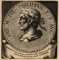 Muotokuva Rooman keisarista Philip Arabista.