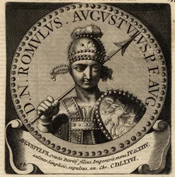 Rooman keisari Romulus Augustuluksen muotokuva.